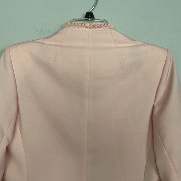 Adolph Schuman for Lilli Ann light pink open silk suit blazer with braided trim - Picture 8 of 10